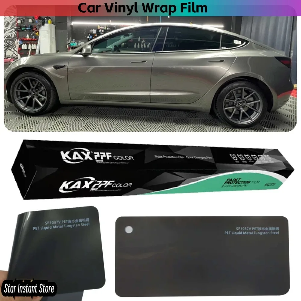 

Виниловая пленка из жидкого металла и вольфрамовой стали, ПЭТ-пленка для автомобильной наклейки, доступны различные варианты цвета