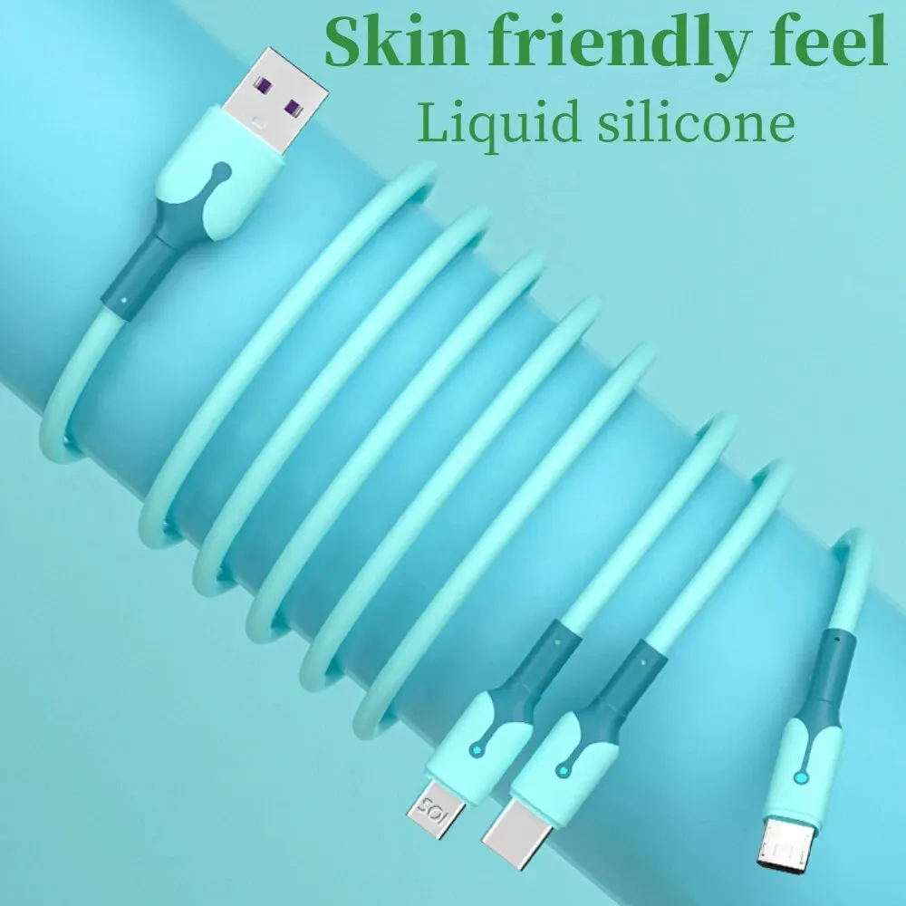 3 In 1 휴대폰 5A iPhone, Xiaomi, Android, Huawei Vivo 충전 케이블용 초고속 충전 Type-C USB 충전 케이블