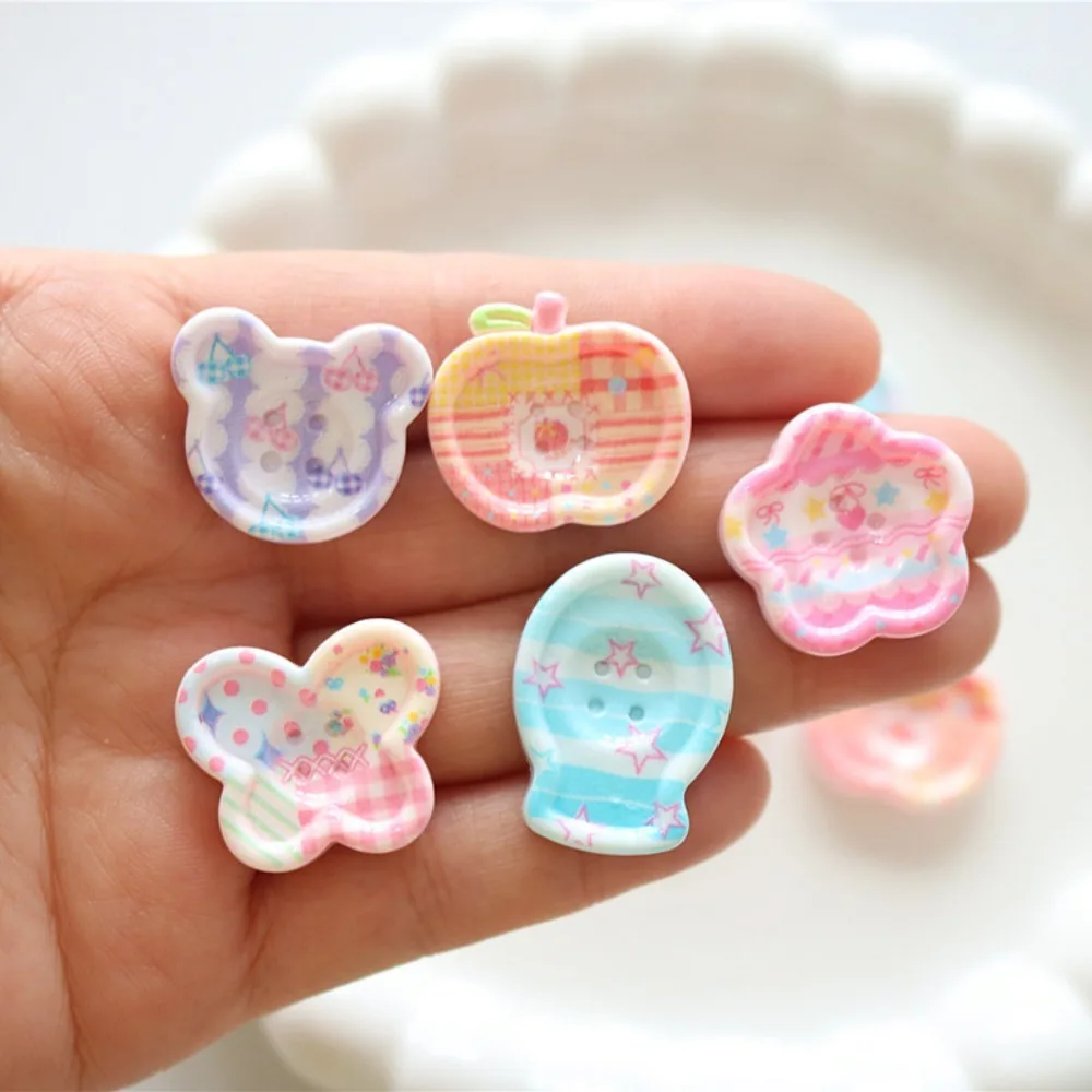 10pcs Mini Kawaii Cute Flower Apple Flat Back Cabochons Scrapbook Diy  Party Hairpin Accessories Home Decoration Craft