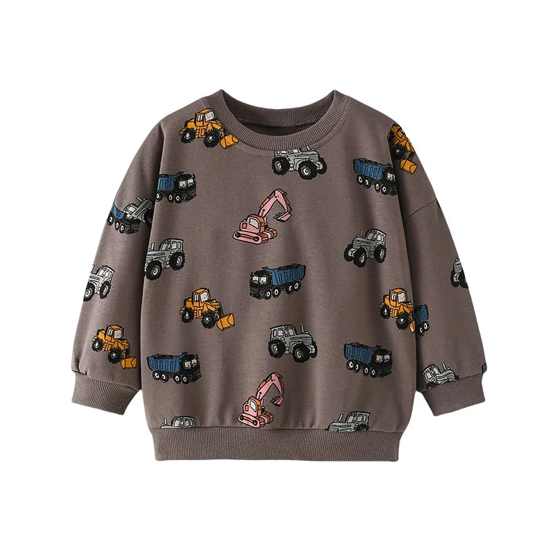 Jumping Meters 2-7T Cars Baby Sweatshirts Hot Selling Toddler Cotton Sport Tops Fashion Clothes Boys Girls Hooded Shirts