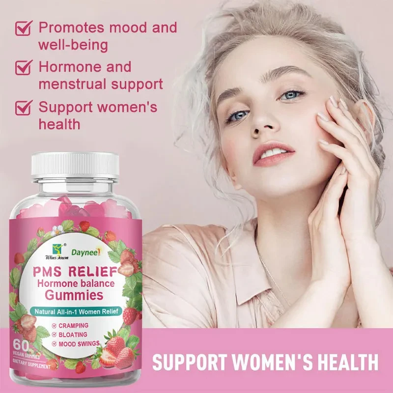 1 bottle of cranberry slices anti-aging and whitening tablets+soothing hormone balance gummies natural all-in-one for women