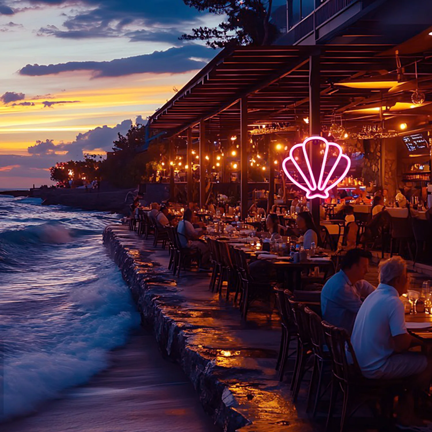 Подвеска в виде ракушки Неоновая вывеска Красота Украшение комнаты Салон Настенный художественный декор Неоновый свет Игровая комната Спальня Светодиодный неоновый свет Бар Клуб