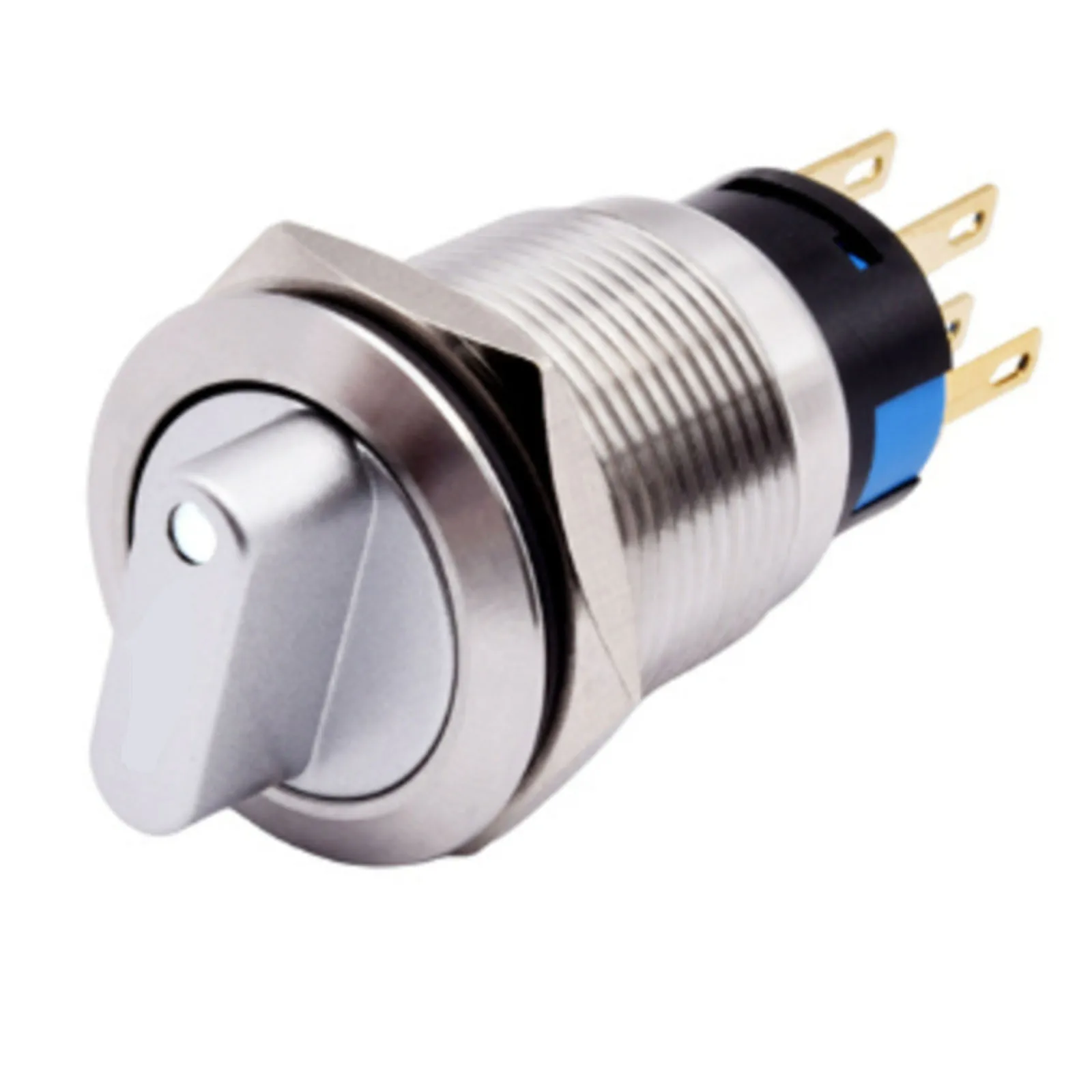 Long lasting Performance 19mm Rotary Switch with LED Light and Stainless Steel Construction 3 Positions 2NO2NC
