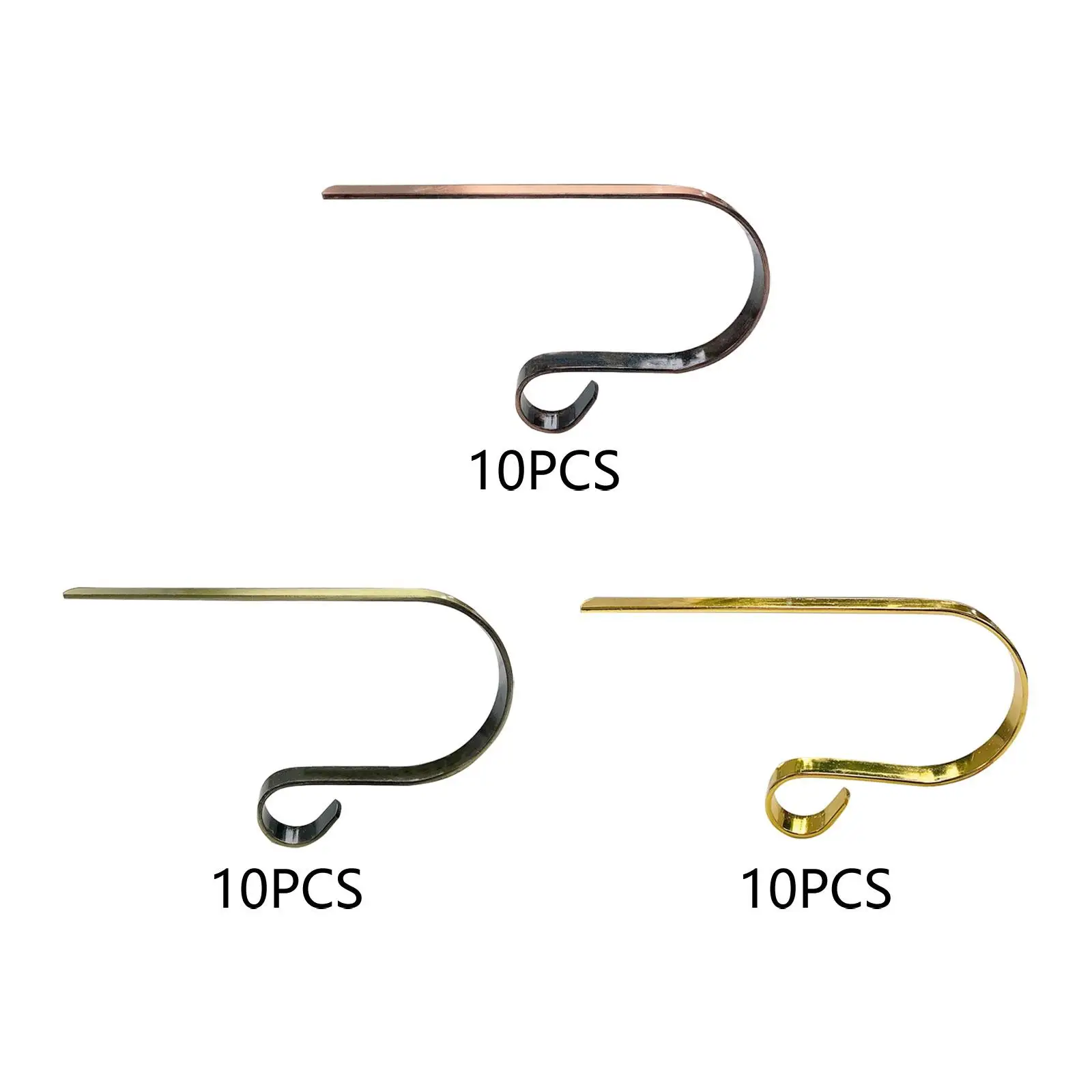 10Pcs Christmas Stocking Holders, Stocking Hooks, Non Skid Multipurpose Metal Hooks for Christmas Party Decoration Party
