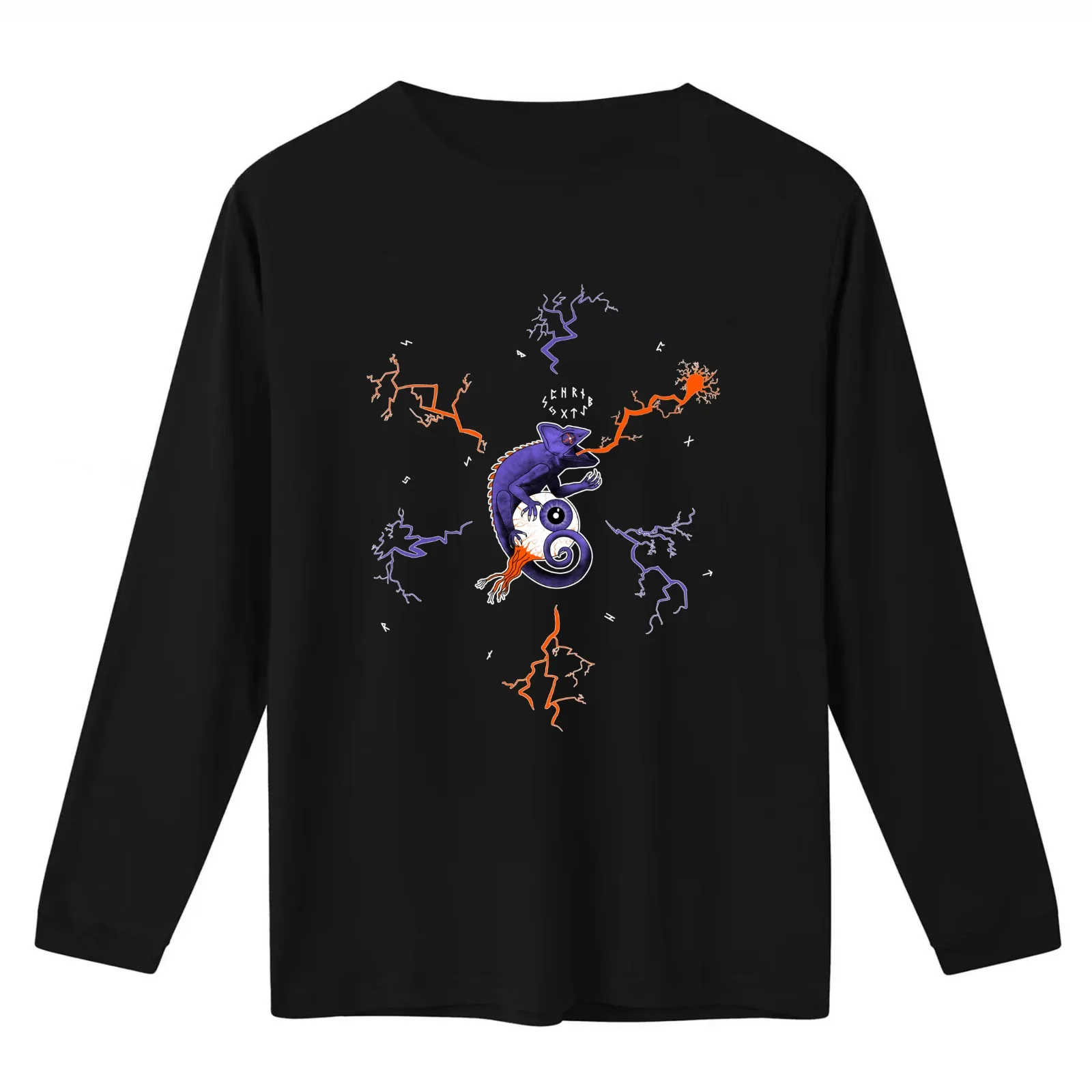 Eldritch Chameleon Lightning Storm T-Shirt Summer Casual Cotton Tee Oversized Streetwear Tops Vintage Graphic Print