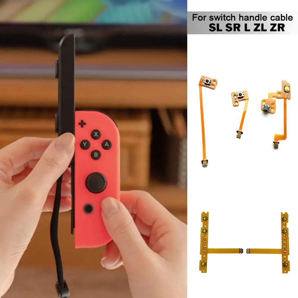 Bagian Pengganti Kabel Fleksibel Pita Kunci Tombol 5in1 ZL ZR L SL SR untuk Pengontrol Nintendo NS Joy Con F0V8