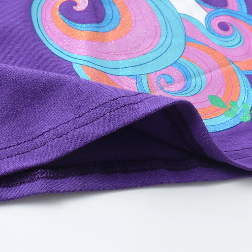 DXTON Baumwolle Kinderkleid Regenbogen Gestreift Langarm Mädchen Kleid Einhorn Cartoon Kinder Freizeitkleidung Blumen Kleinkind Kleid – Detail 6