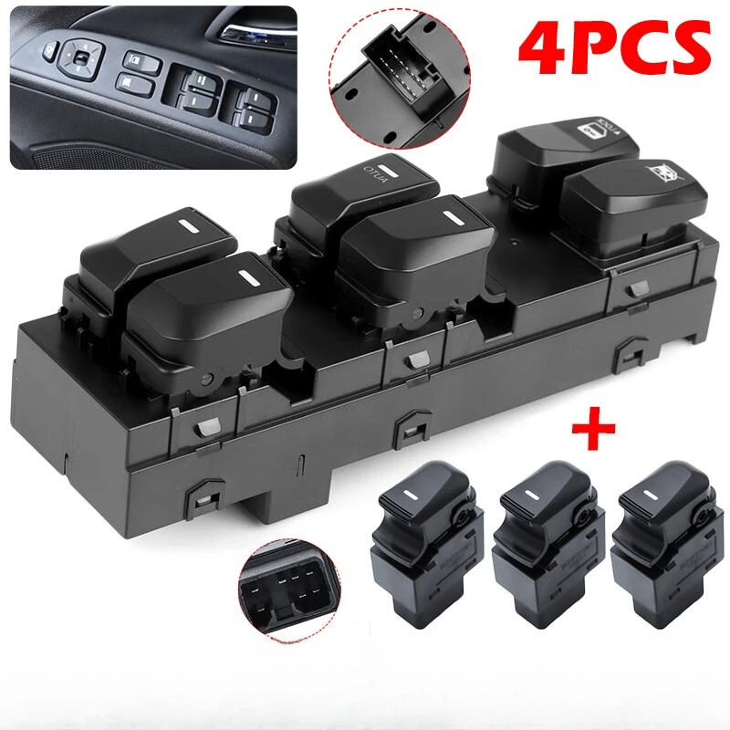 

Full Set 4Pcs Power Window Switches Fit Hyundai ix35 2010-2017 RHD OE#935802Z000 Front Left Driver Side Master Control Switch