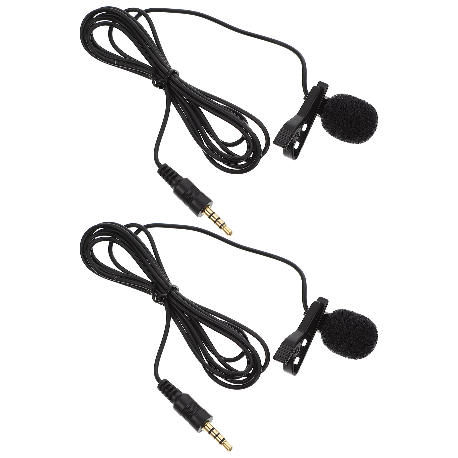 

2pcs Mini Lavalier Microphone for Phone Laptop Live Streaming Interview Recording Clip On Amplifier Portable Computer