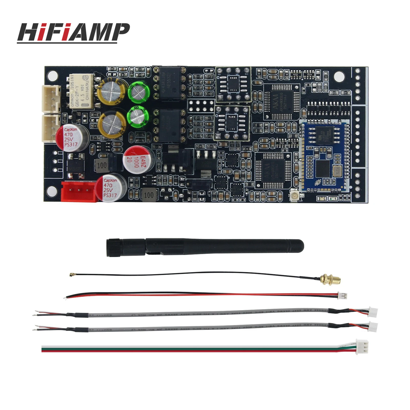 HiFiAMP QCC5125 BT5.1 Bluetooth Receiver Module with Dual Parallel AK4493SEQ Supports Lossless Music