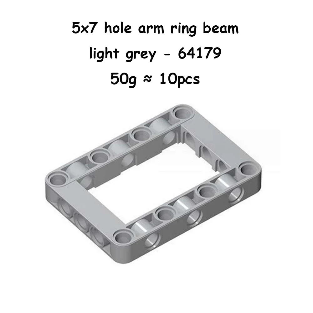 50g Technical Parts Hole Arm Liftarm Beam Cross Axle Gear Connector for Legoeds MOC DIY Building Blocks Bricks Loose Parts Kit