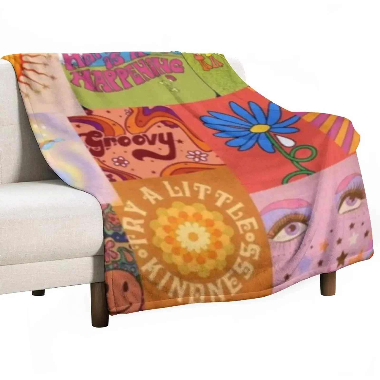 indie hippie collage Throw Blanket Large Loose Beach christmas gifts Blankets