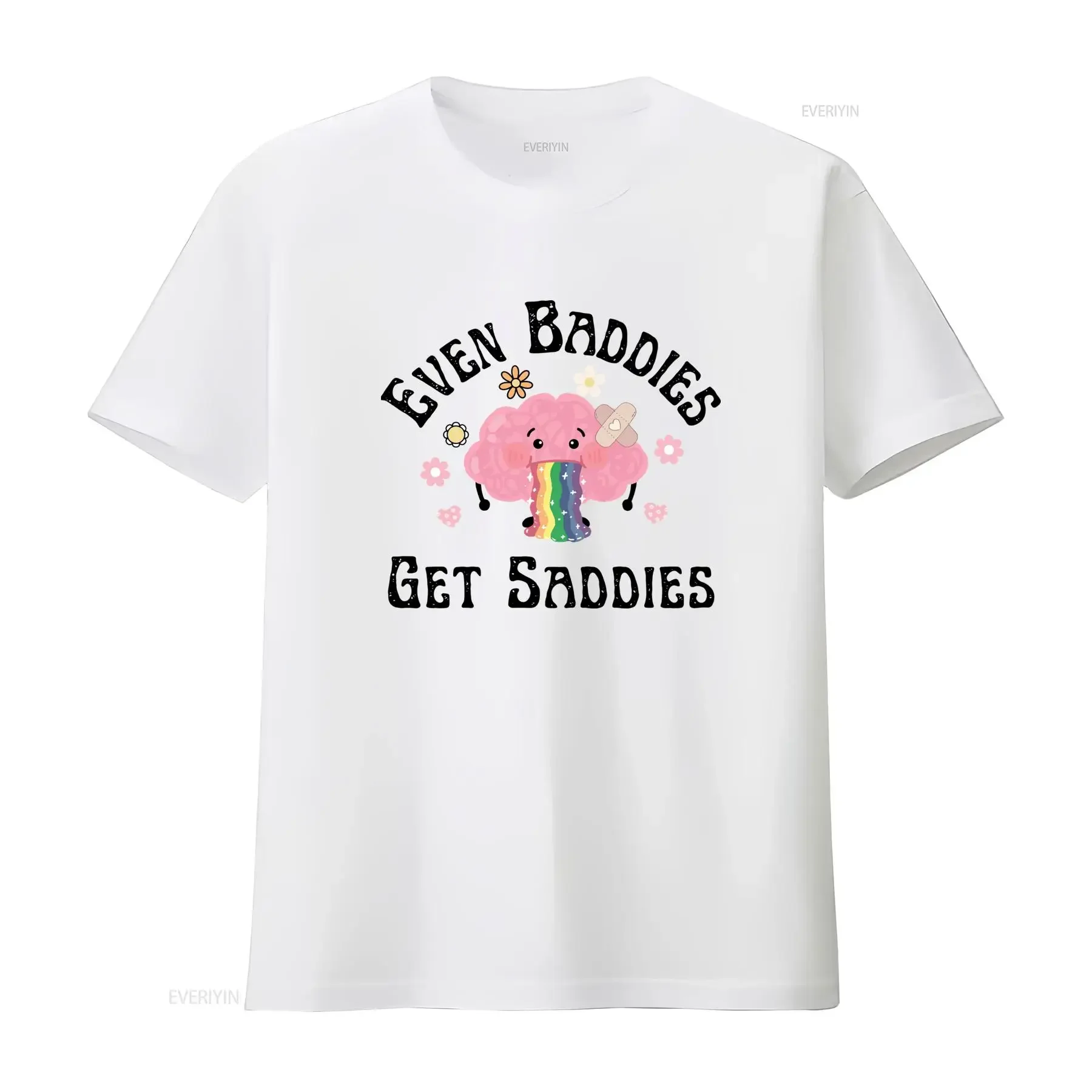 Even Baddies Get Saddies T Shirt Bipolar Disorder Awareness Mental Health Depression Trendy Design for Borderline vintage