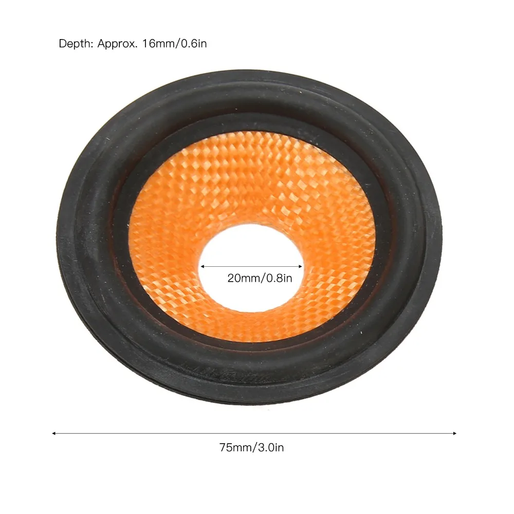 Picture 7: 0.8 Inches Inner Diameter Paper Speaker Cone Stretch Dirt Blocking Speaker Drum Rubber Surround for 3 Inches Speaker