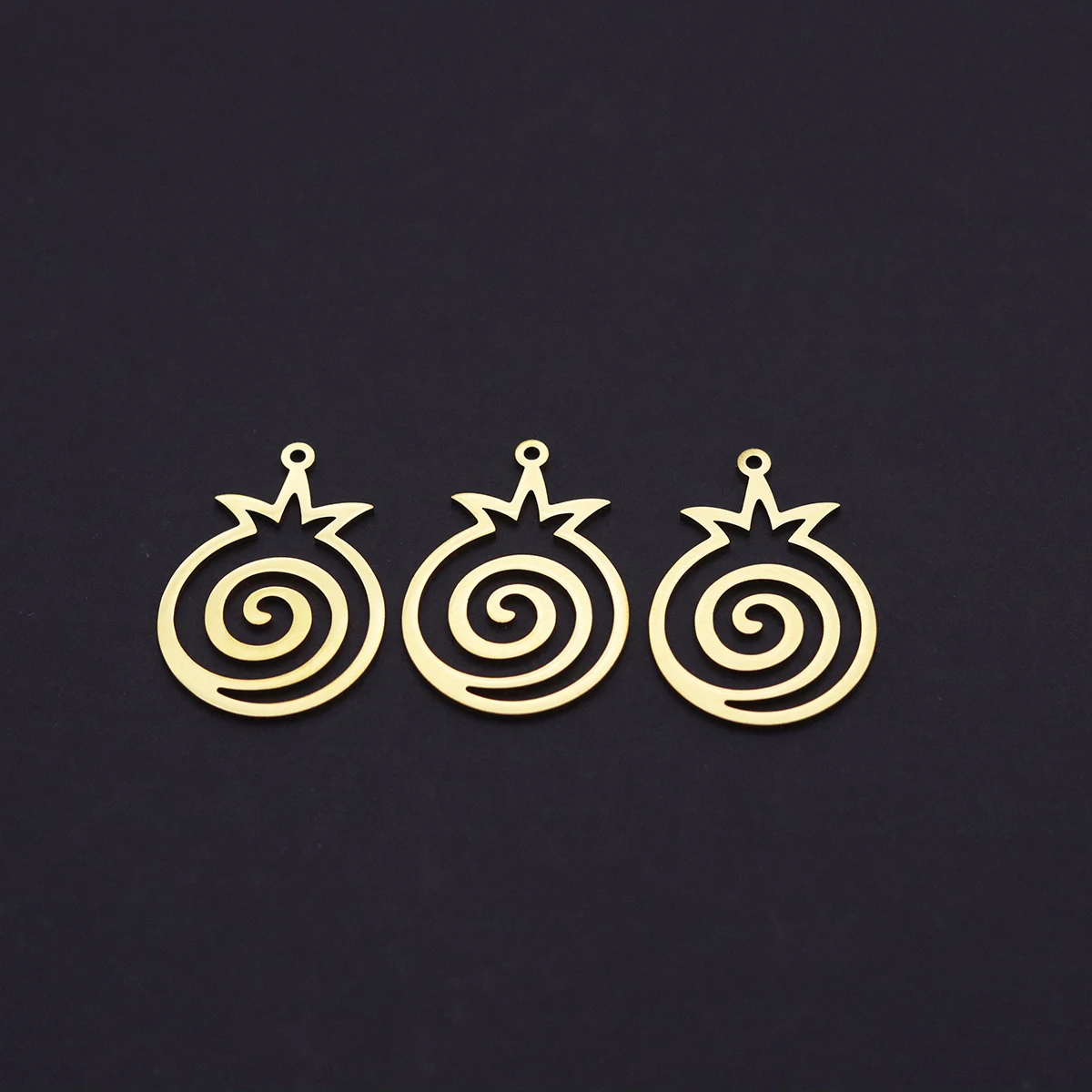 3pcs Pomegranate Spiral Charms Stainless Steel Hollow Swirl Fruit Pendant for DIY Jewelry Making Earrings Necklace Wholesale