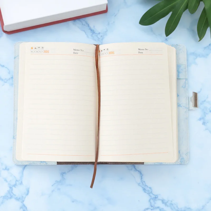 Buku Harian Premium dengan Sampul PU, Kunci Kata Sandi Aman, Buku Catatan Multi-Fungsi Portabel untuk Rumah Tangga, Pengatur Jadwal, Buku Catatan