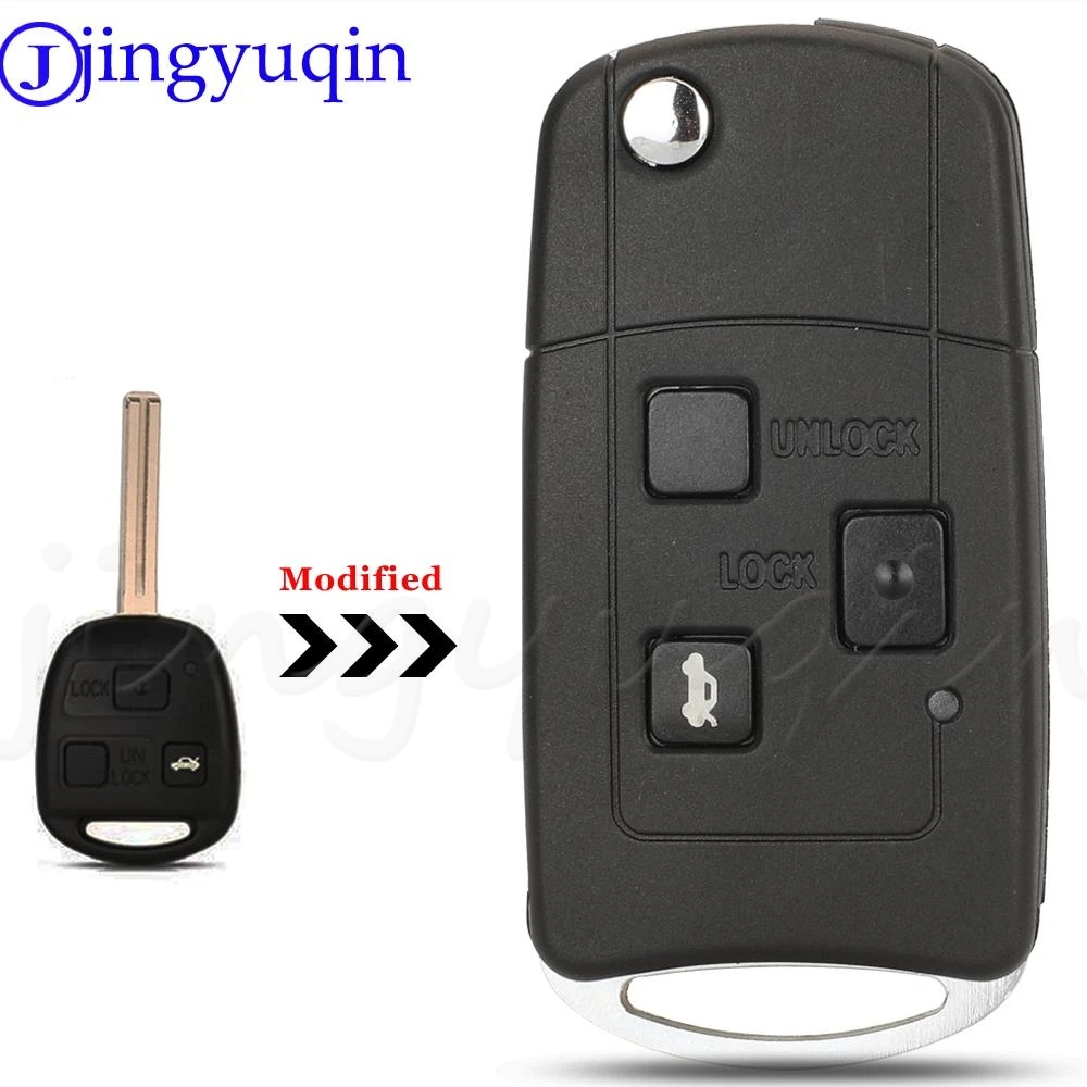 

jingyuqin Remote Car Key Shell For Toyota Yaris Carina Corolla Avensis For Lexus ES RX LS GS IS200 RX300 ES300 LS400 GX460