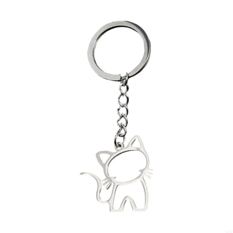 91AF Delicate Hollow Animal Design Keychain Silver Creative Charm For Best Friend or Colleague Farewell