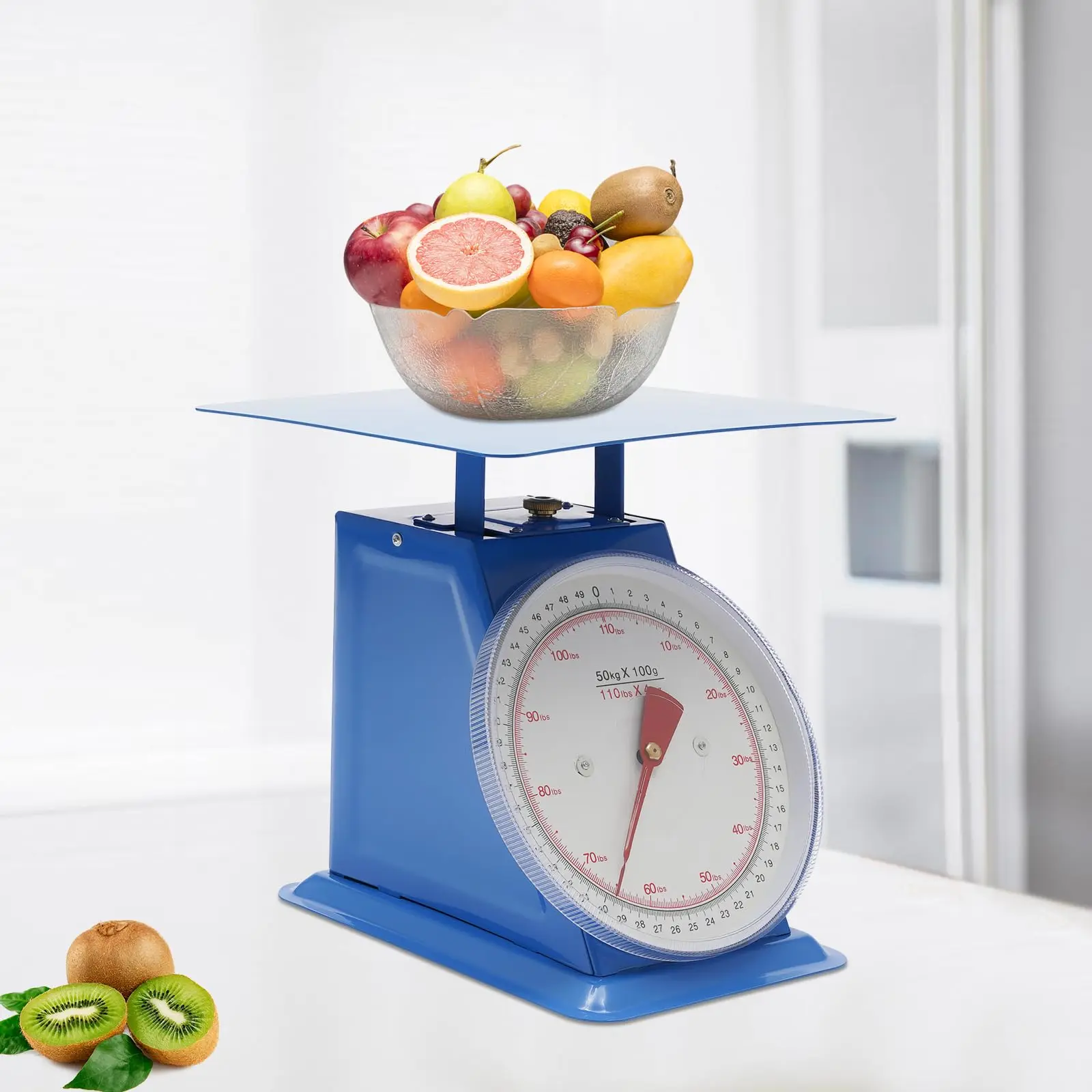 ميزان قرص صناعي، 110 بوصة للتحكم في جزء شديد التحمل، ميزان ميكانيكي للمطبخ والطعام، ميزان وزن على الطاولة مع قابل للفصل