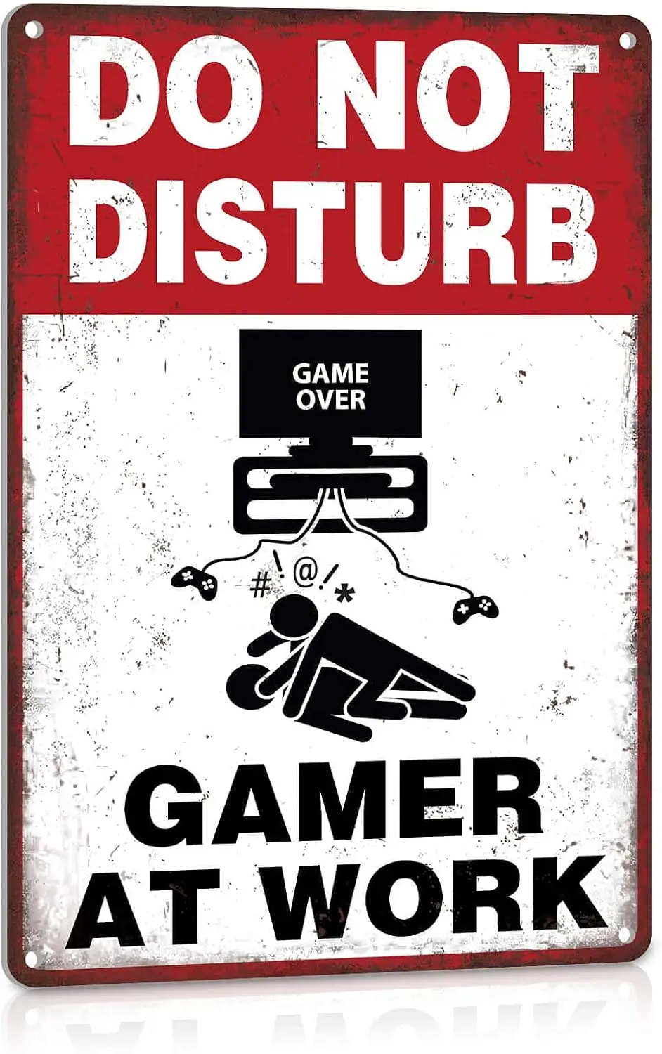 Spielzimmer-Dekoration, lustige Metallschilder, „Do Not Disturb Gamer at Work“, Geschenk für Gamer, Aluminium