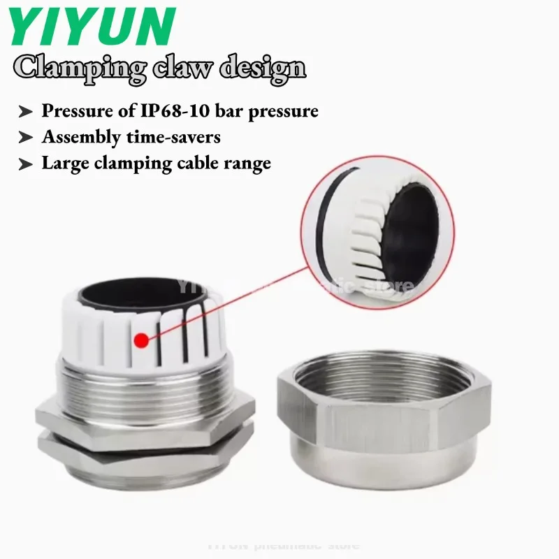 M8/M10/M12/M14/M16/M18/M20/M22/M24/M25X1.5/1.25 Metal cable waterproof joint locking Grenn head copper plated nickel fixed head