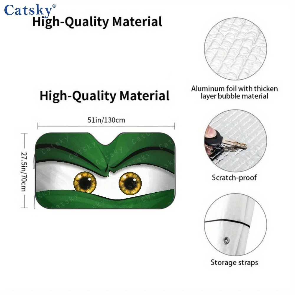 Car Sunshade Close Up Of A Green Leaf With Yellow Eyes Auto Sunshades Sunshade, Front Window Sun Cover Auto Sunshade Fo