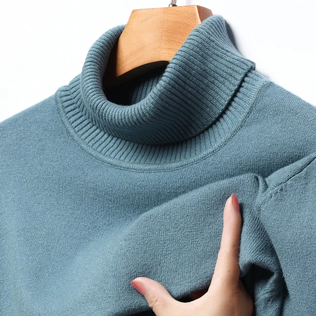 2025 nowość sweter z golfem Casual męski sweter z dzianiny z golfem utrzymuj ciepło męski sweter wełniany sweter