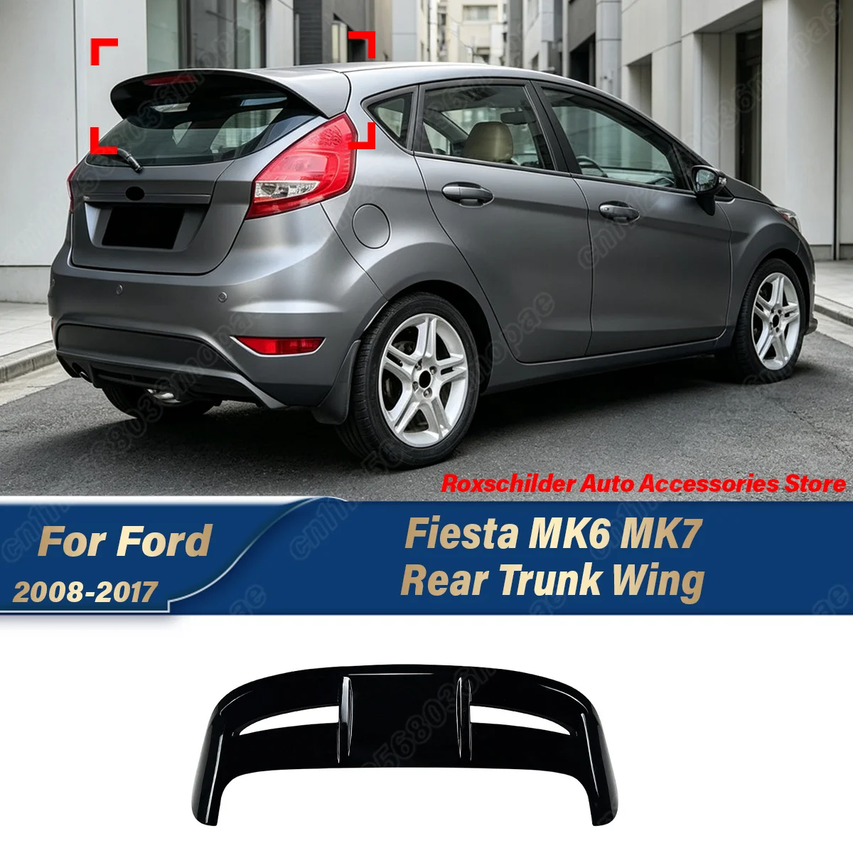 For Ford Fiesta MK6 MK7 2008 2009 2010 2011 2012 2013 2014 2015 2016 2017 Car Rear Spoiler Standard ST Tail Spoiler Body Kit