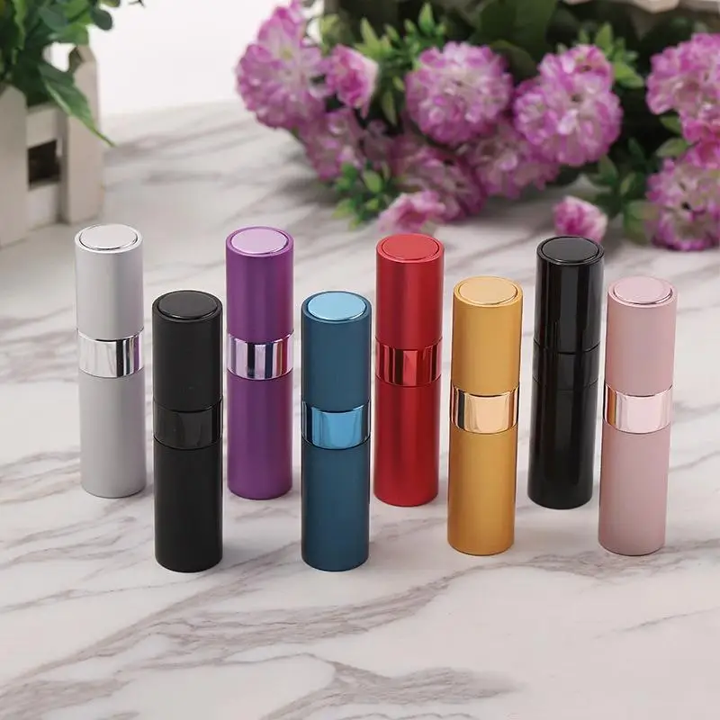 8ML Rotatable Refillable Perfume Atomizer Aluminum Alloy Shell Leak Proof For Travel Outdoor And Daily Carry