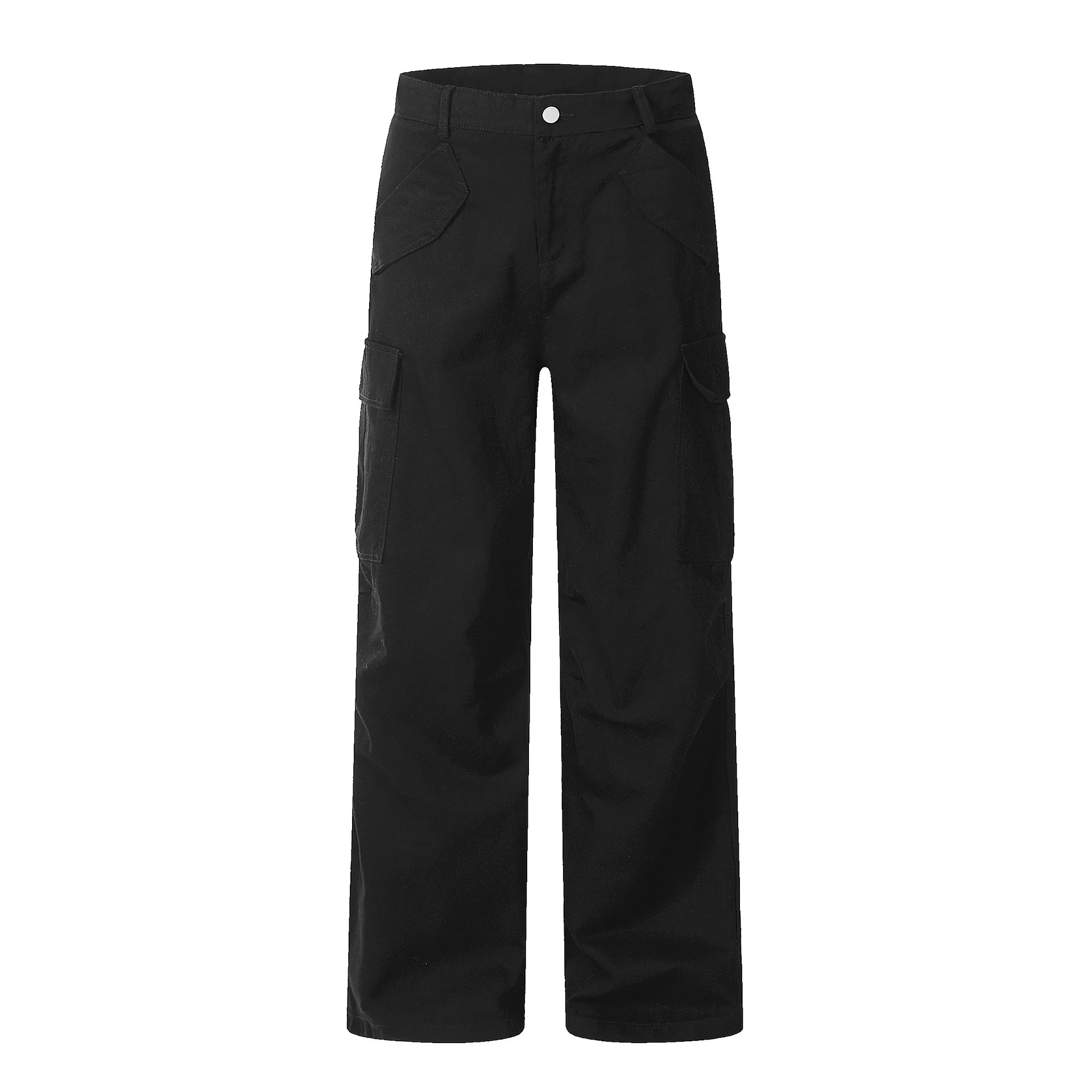 OR FL American Style Staraight 100 Cotton Women Cargo Trousers Trendy Brand Design Sense Slacks Women's Y2k Wide Leg Pants