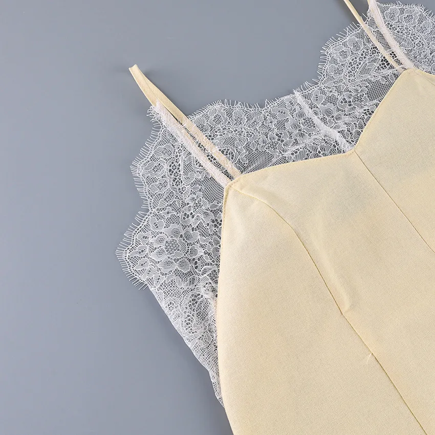 Tuularose Fashion Lace Dresses Summer New Lace Patchwork Sleeveless Backless Dresses Elegant Streetwear Women's Party Dresses