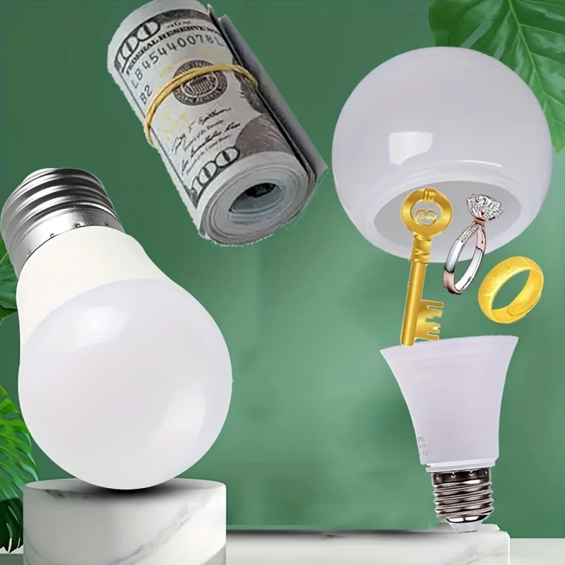 1 Realistic light bulb safe，With a secret compartment - Combination Lock、Hidden cash storage、Jewelry and valuables、Transparent p