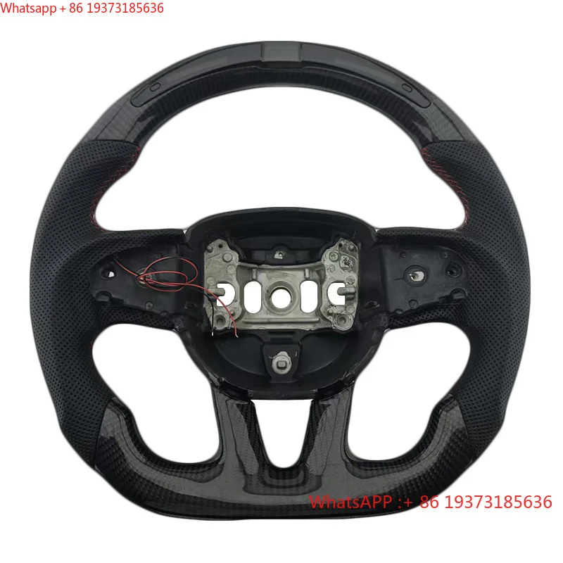 For Quality Wholesale Carbon Fibre Perforated Leather LED Steering Wheel for Dodge Challenger Car Steering Wheel