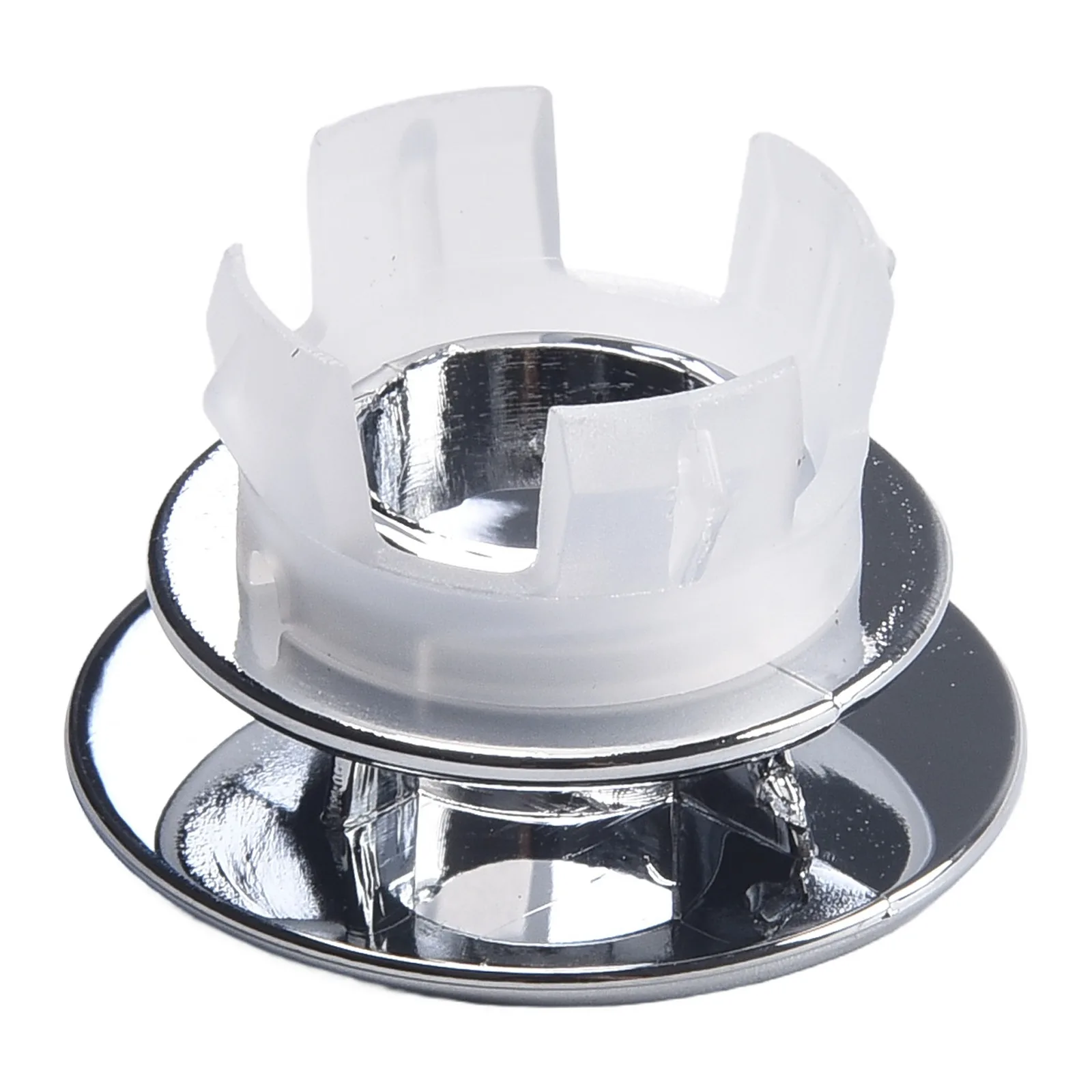 2pcs Bathroom Basin Sink Hole Overflow Replacement Cover Chrome Round Trim Ring 33*11.8mm Home Improvement Accessories