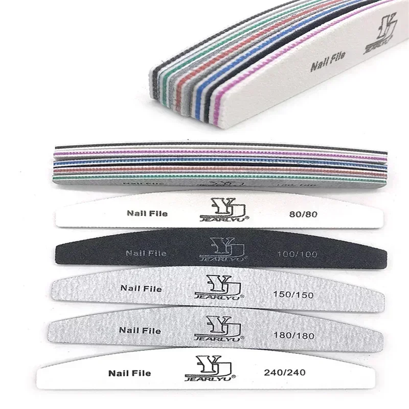 1Pcs Nagelvijl 80 100 150 180 240 Nail Polish File Set Limes A Ongles Professional Nails Files Grit Nail File Moon Style Tools