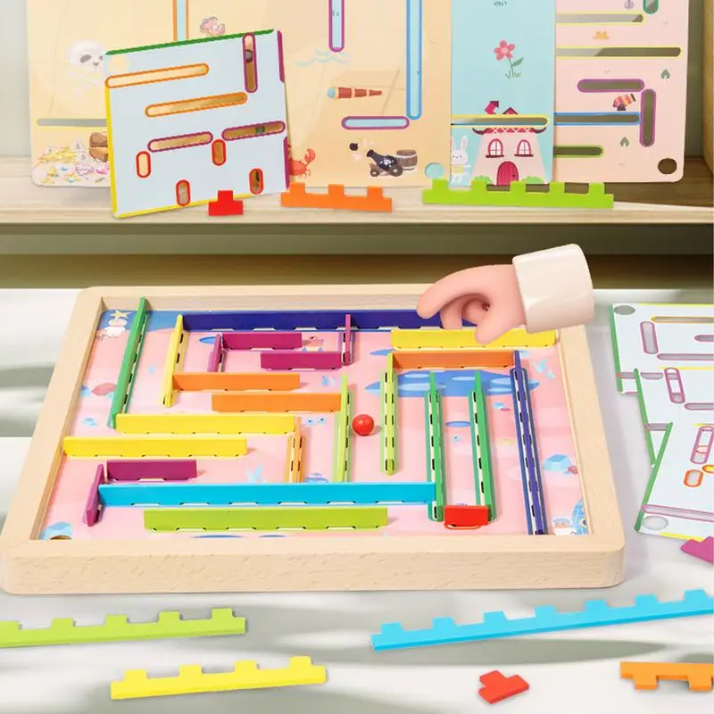 Disassembly Maze Game Disassembly DIY Route Table Maze Wooden Labyrinth Fine Motor Training Sensory Logic Balance Board