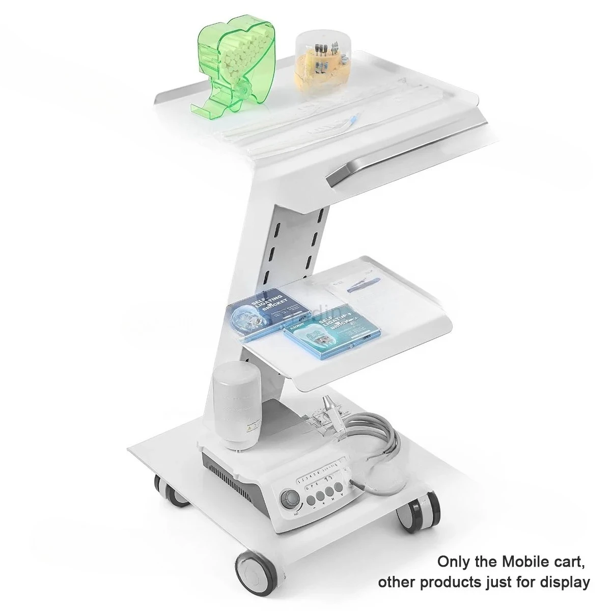 High Quality Medical Mobile Metal Dental- Clinic- Cart Trolley Cart with Built-in Socket