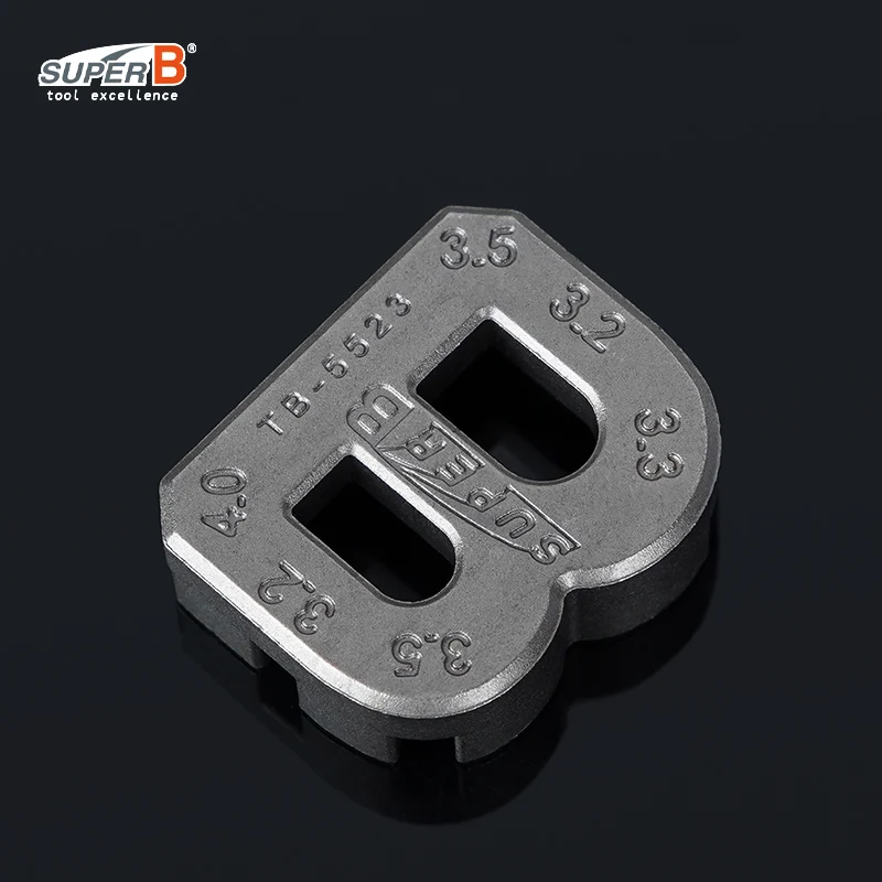 

Инструмент для ремонта велосипедов Super B, B-образный ключ для спиц для сосков 3,2/3,3/3,5/4 мм, портативный и долговечный из нержавеющей стали