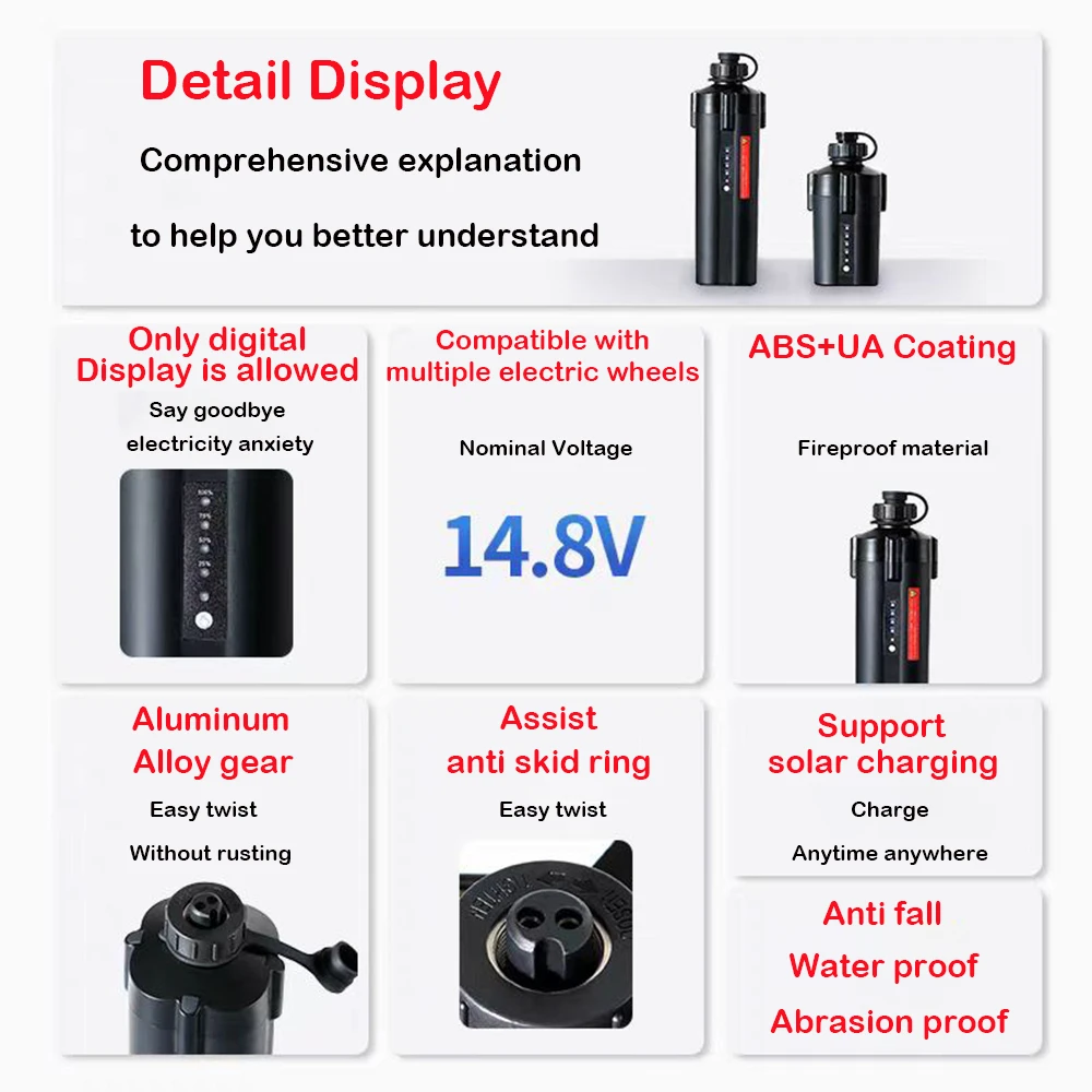 Display di alimentazione 14.8V 5000mAh Mulinello elettrico Batteria per SHIMANO DAIWA ECOODA 10000mAh Pesca Mulinello elettrico Ruota Batteria al litio