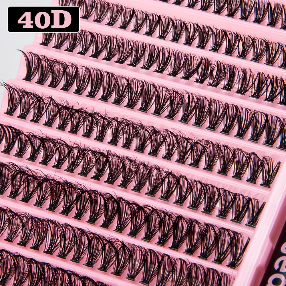 200pcs Clusters Kit D Curl  Eyelash Extension Kit With Lash Bond and Seal, Eyelash Remover, Applicator, Eyelash Book DIY at home