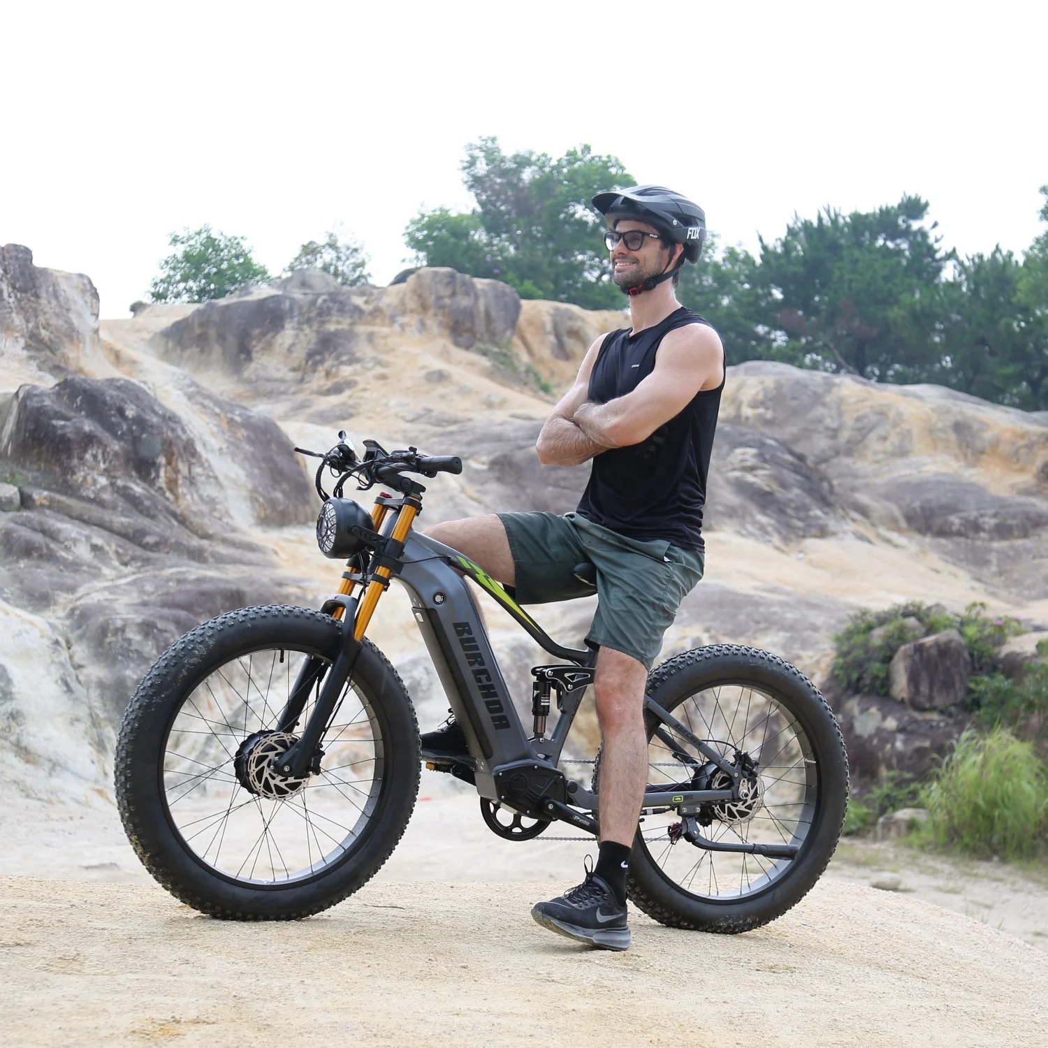 

Электрический горный велосипед BURCHDA RX80 с двумя бесщеточными двигателями, 48В 20Ач, 26 дюймов, крутящий момент 95 Нм, литиевая батарея, для взрослых, с широкими шинами, 960 Втч