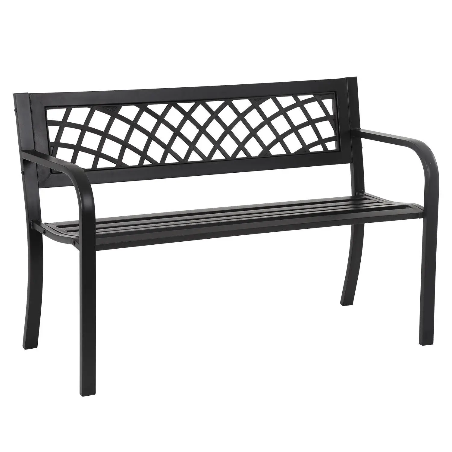 

Garden Bench,Outdoor Benches,Iron Steel Frame Patio Bench with Mesh Pattern