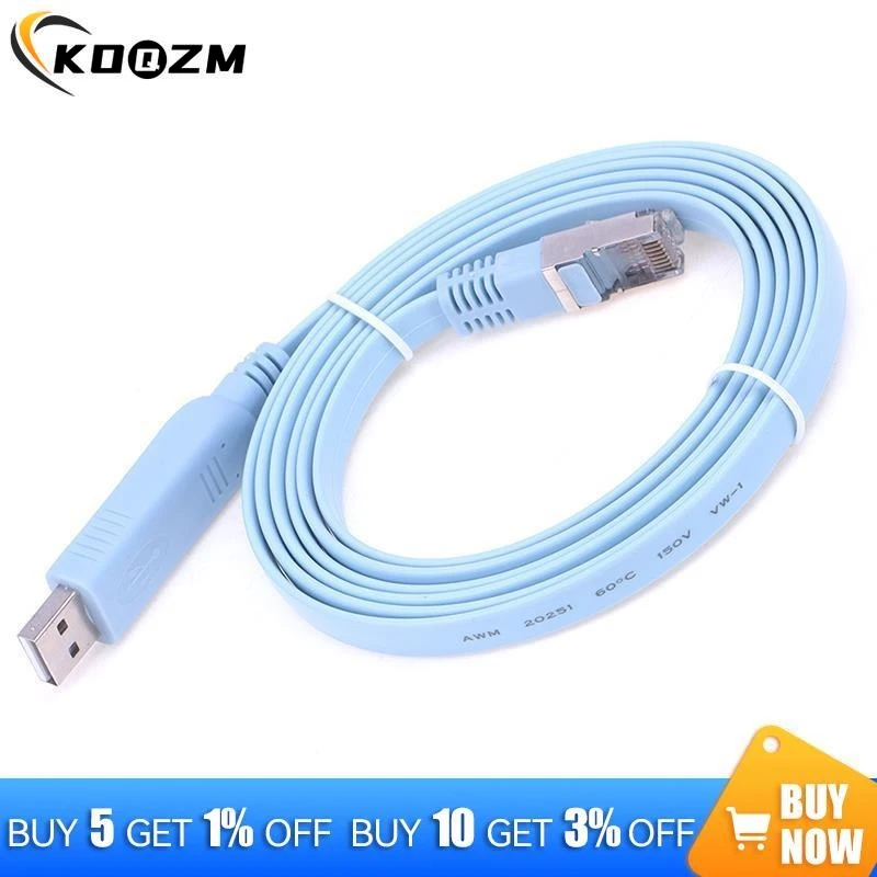 1,8 m USB zu RJ45 USB zu RS232 seriell zu RJ45 Cat5 Konsole Adapter Kabel Kabel für Cisco Router neu