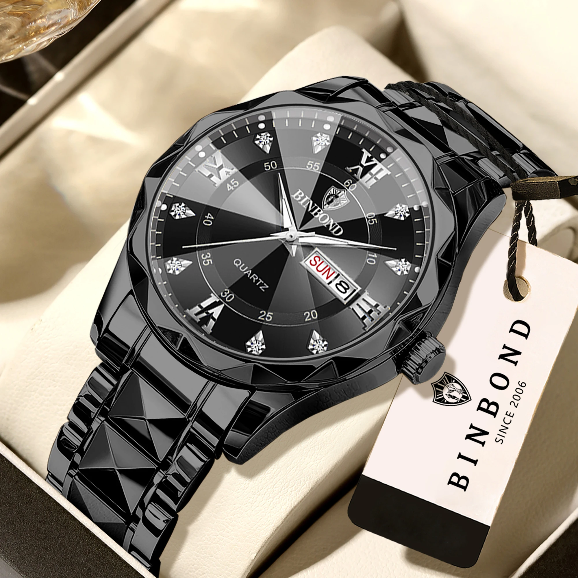 Men's Original Waterproof Quartz Watch with Week Display