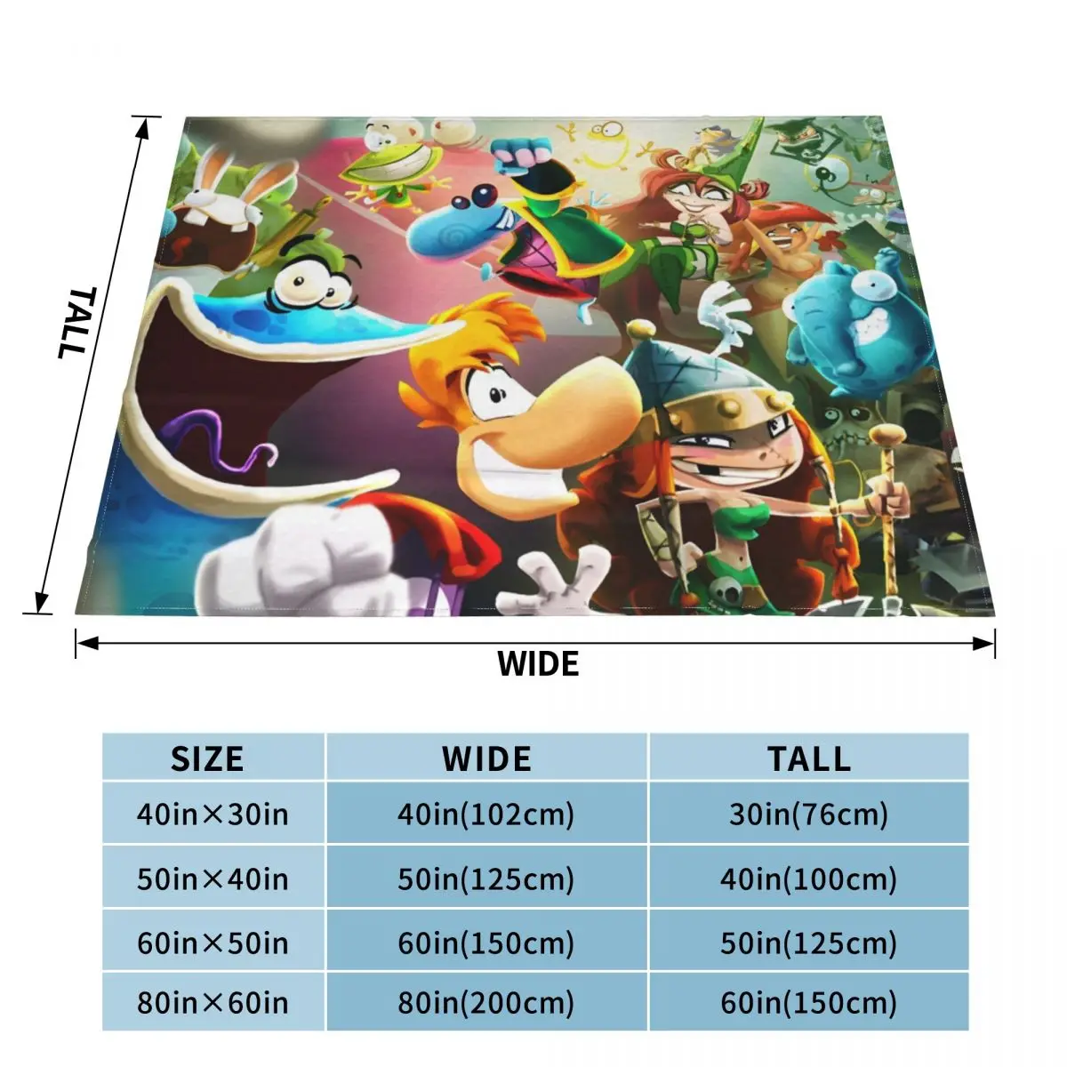 Rayman مغامرة لعبة الكرتون بطانية محبوكة مضحك الفن الفانيلا رمي بطانية السفر المطبوعة لينة الدافئة متعددة الوظائف البساط قطعة #6