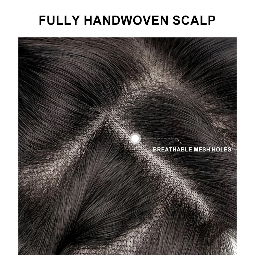 Haartoppers Voor Vrouwen Met Pony Voor Dunner Wordend Haar, Mokka Bruine Golvende Topper Haarstukje Clip In Extensions Natuurlijke Krullende Toppers