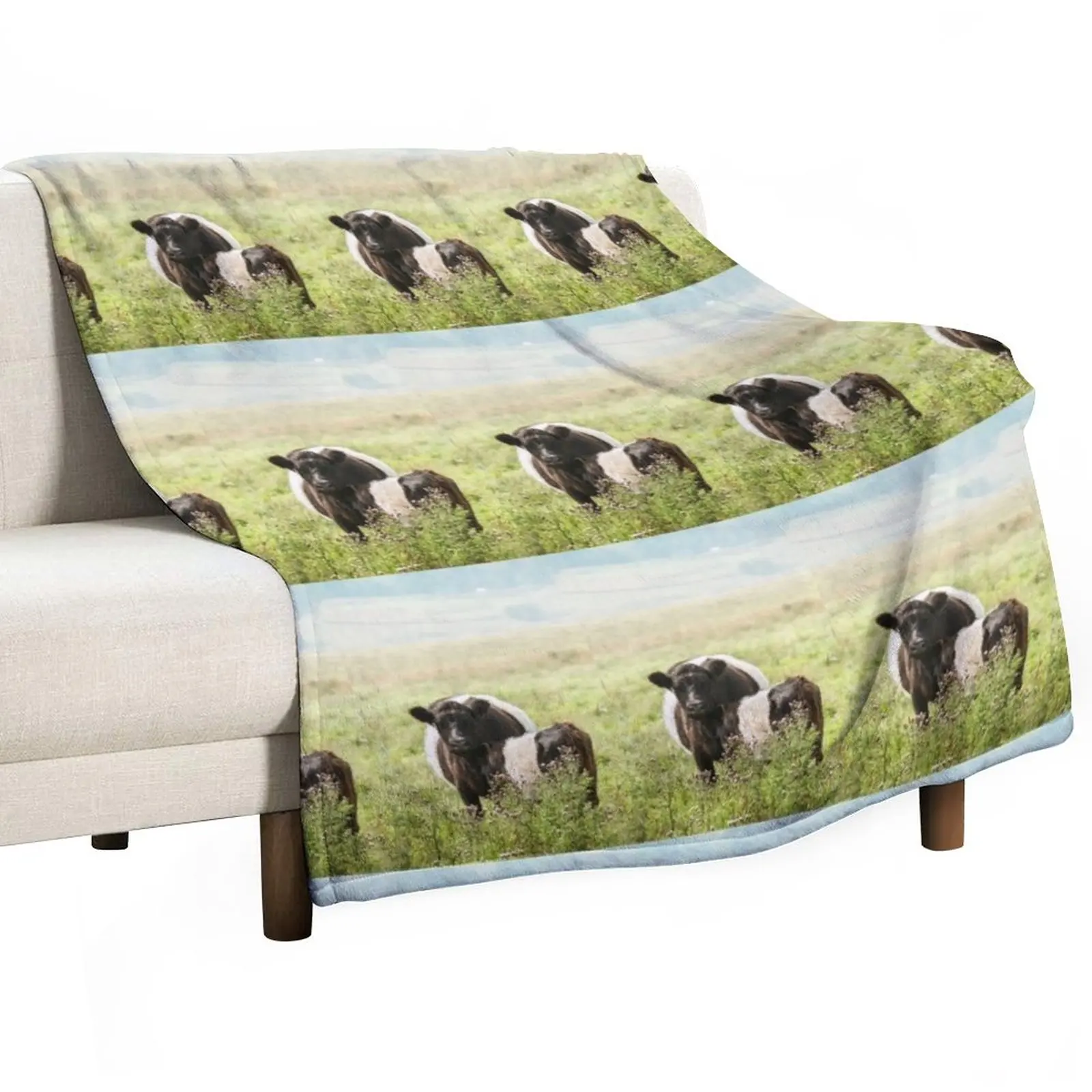 

Belted Galloway Cow and Calf Throw Blanket Decorative Bed Blankets Softest Blanket