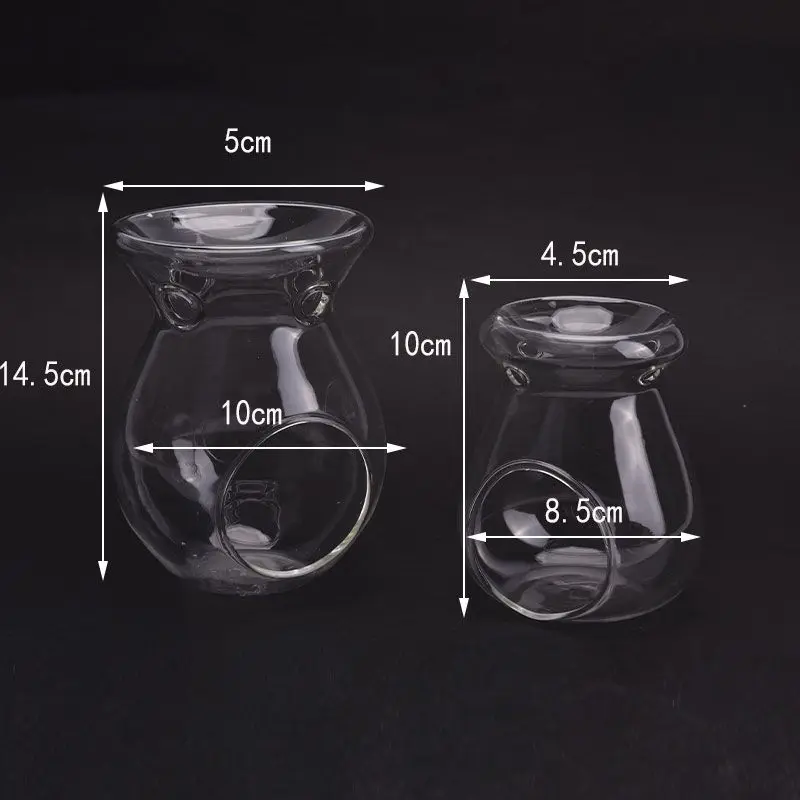 Nordic Home Decor Glass Candle Heat Resistant Oil Furnace Aroma Burner Holder Candlestick Vase Romantic Wedding Decoration