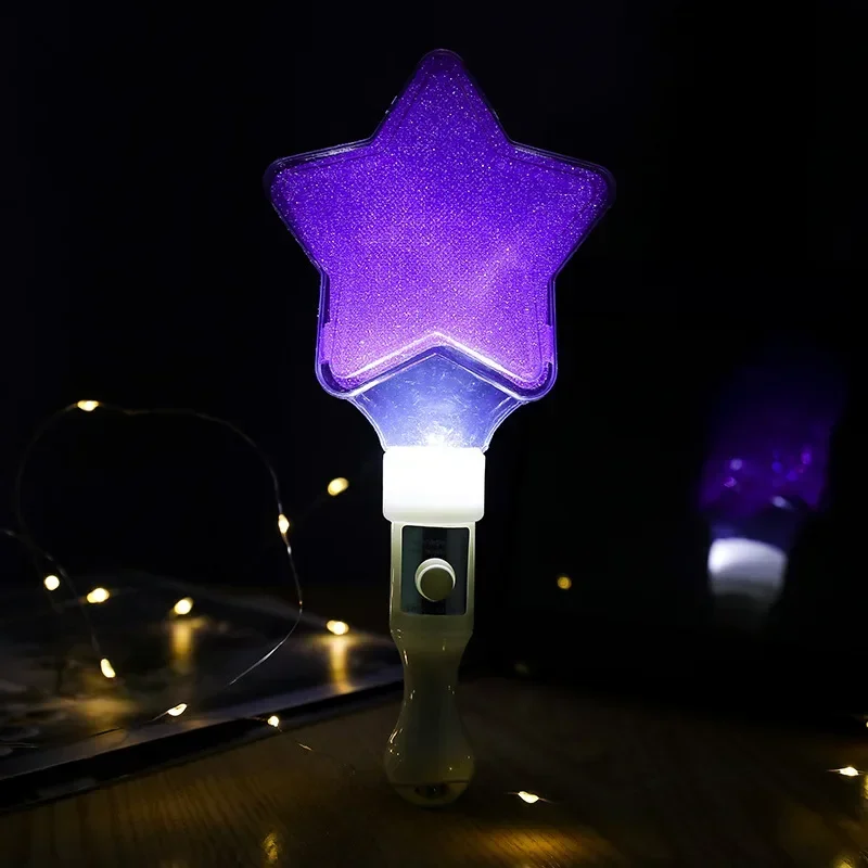 Fun Glowing Colorful Five Pointed Star Flash Light LED Stick Fairy Wand Cheer Luminous Toy Party Decoration glow party