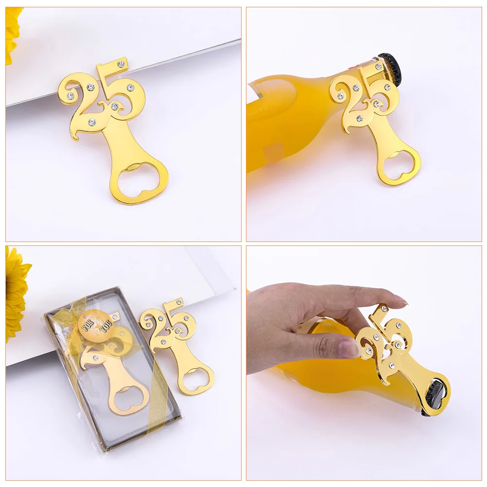 

Creative Diamond-Set Bottle Opener Metal Manual Portable Stainless Steel Party Bar Accessory Decorative Gift Home Use Festival
